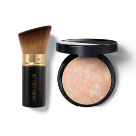 LAURA GELLER NEW YORK compact front view shows sleek packaging and easy portability