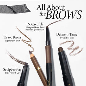 LAURA GELLER NEW YORK pencil inside a makeup bag for on-the-go touch-ups