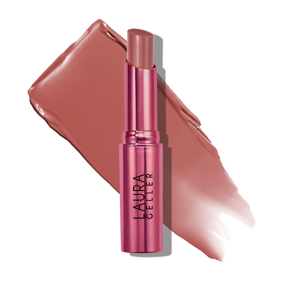 LAURA GELLER NEW YORK front packaging showing Kiss n Tell balm and brand