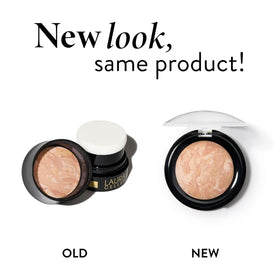 LAURA GELLER NEW YORK close-up of marbleized baked powder showing color-correcting pigments