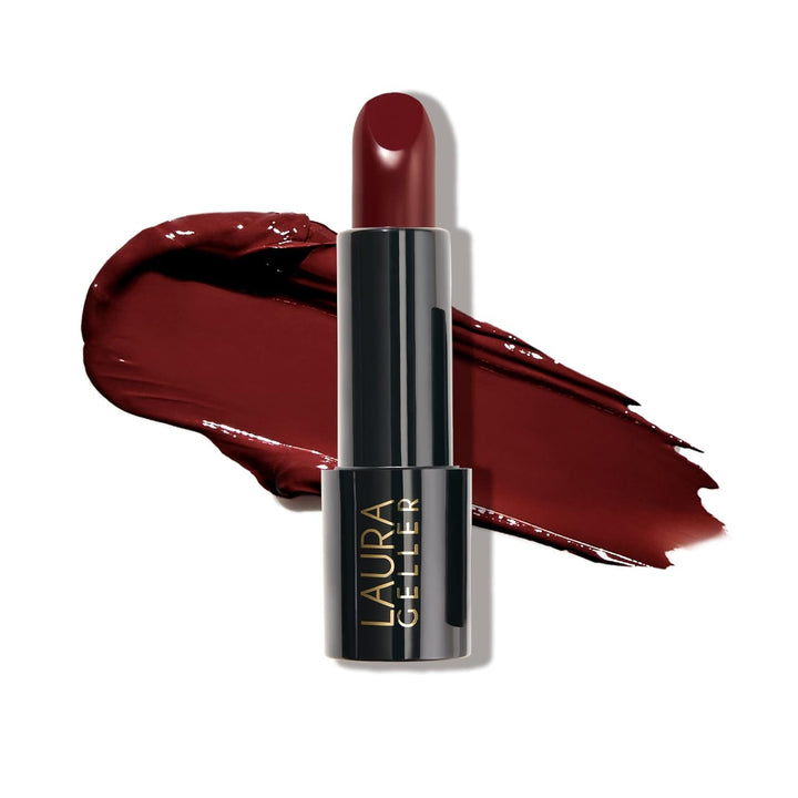 LAURA GELLER NEW YORK front view of lipstick showing sleek packaging and portability