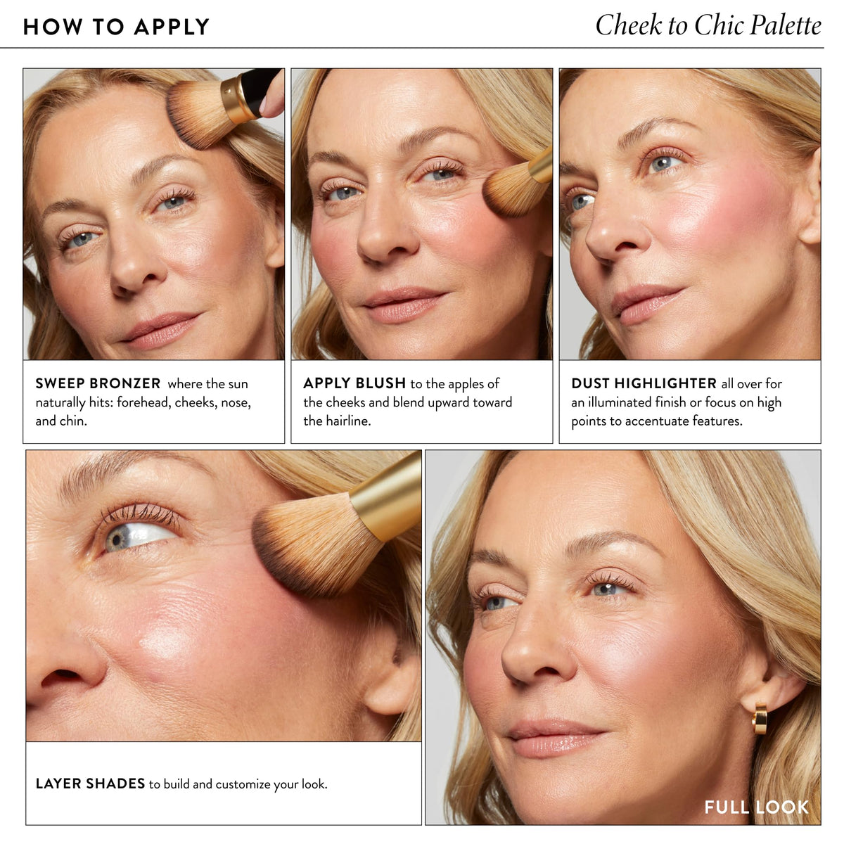 LAURA GELLER NEW YORK open palette top view showing six baked shades