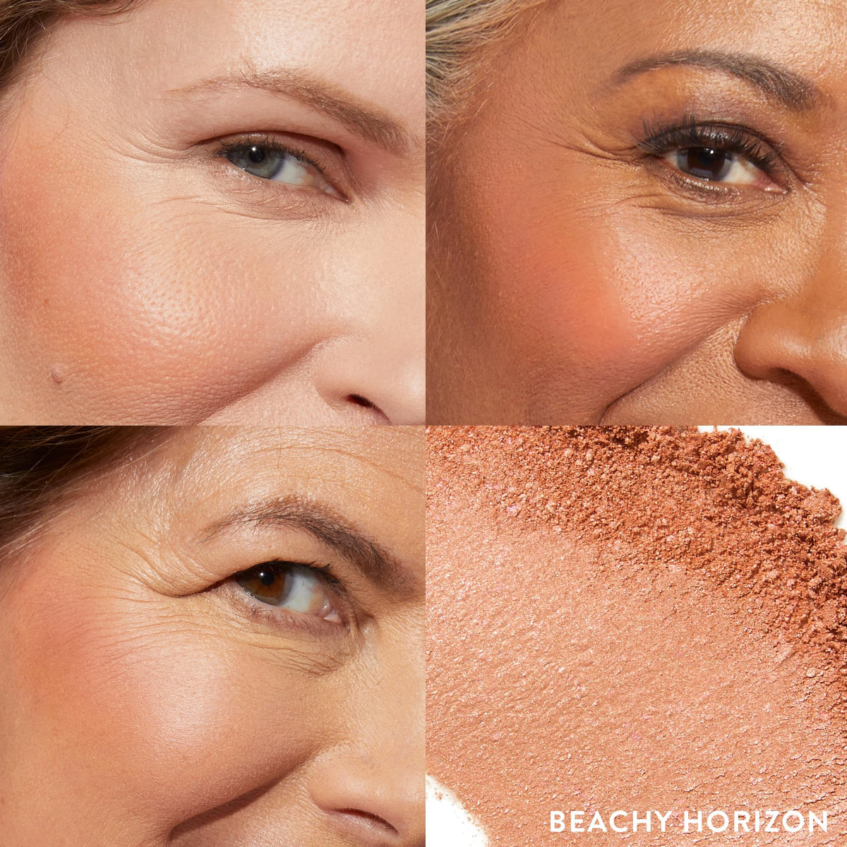 LAURA GELLER NEW YORK close-up of marbleized baked texture showing silky finish benefit: smooth blendability