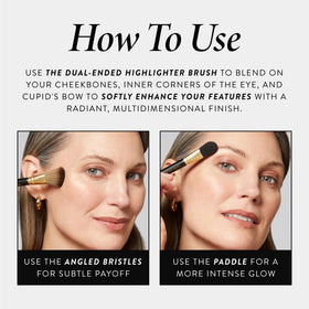 LAURA GELLER NEW YORK applying highlighter to cheekbone for lifted appearance