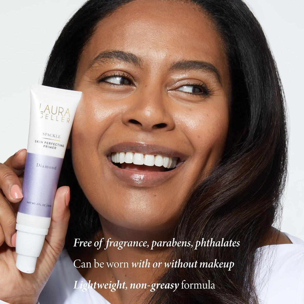 LAURA GELLER NEW YORK ingredients label close-up highlighting nourishing actives benefit