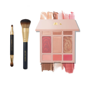 LAURA GELLER NEW YORK palette front open showing cream shades and mirrors for convenient application