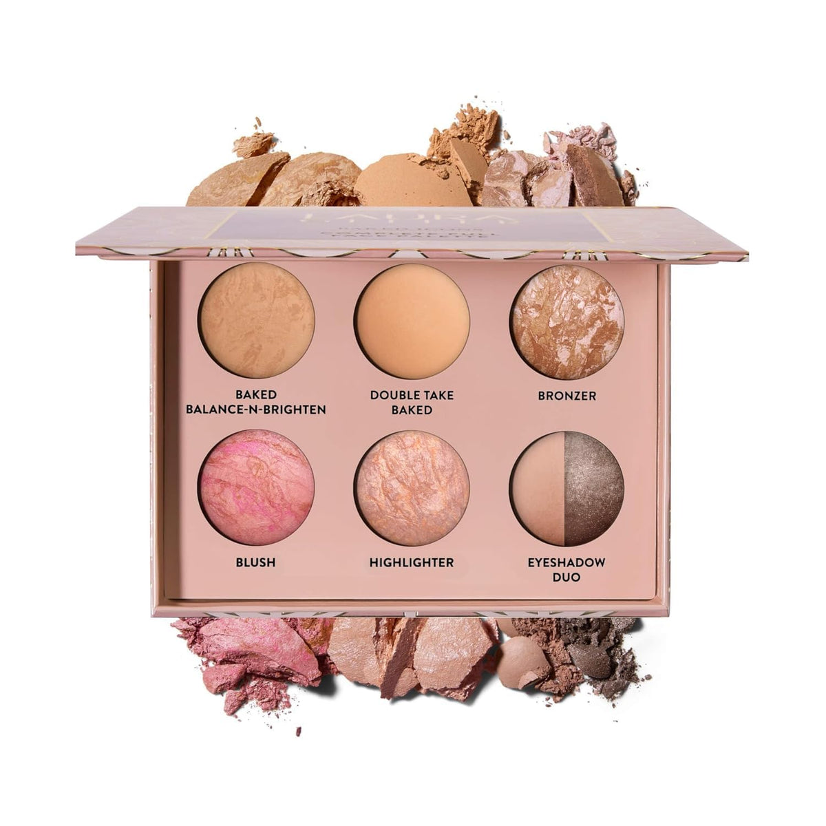 LAURA GELLER palette front open showing full face selection and travel convenience
