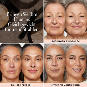 LAURA GELLER NEW YORK foundation applied on hand showing coverage benefit: buildable natural color