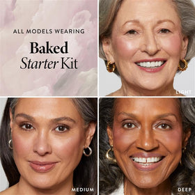 LAURA GELLER NEW YORK close-up of porcelain powder foundation pan for smooth finish