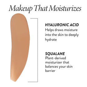 LAURA GELLER blended half face comparison showing evened skin tone benefit