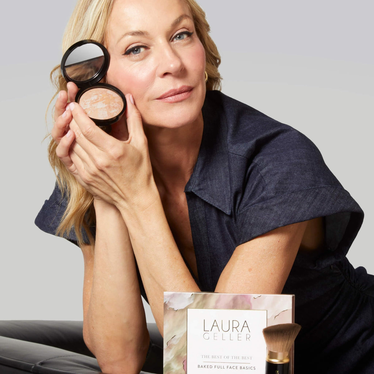 LAURA GELLER NEW YORK retractable angled kabuki brush extended for precise application