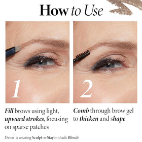 LAURA GELLER NEW YORK before and after brows showing fuller natural definition
