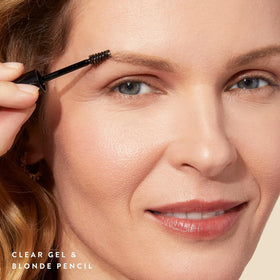 LAURA GELLER dual-ended pencil and gel close-up for easy application