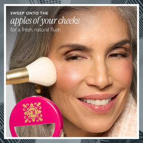 LAURA GELLER open compact showing product label and neat baked blush pan