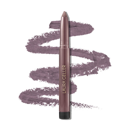 LAURA GELLER NEW YORK front view of Smoky Plum pencil showing label and color