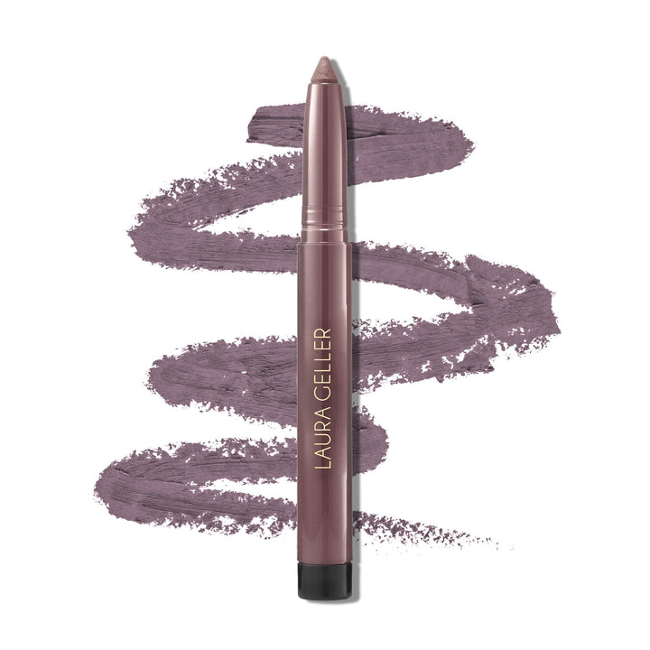LAURA GELLER NEW YORK front view of Smoky Plum pencil showing label and color