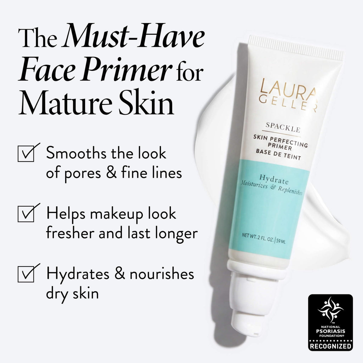 LAURA GELLER NEW YORK pump dispensing primer demonstrating easy application