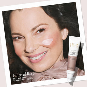 LAURA GELLER pump dispensing rose-tinted primer for controlled application