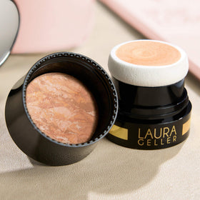 LAURA GELLER NEW YORK shade swatch on skin showing natural luminous coverage
