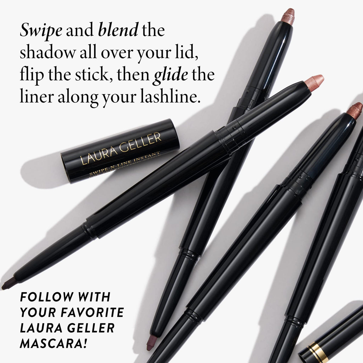 LAURA GELLER liner tip closeup showing creamy glide for precise definition