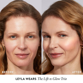 LAURA GELLER NEW YORK close-up of three baked pans showing color payoff and blendability