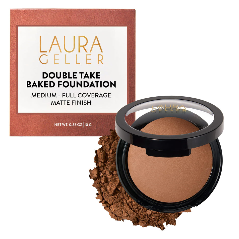 LAURA GELLER NEW YORK compact front view shows Toffee shade and portable convenience