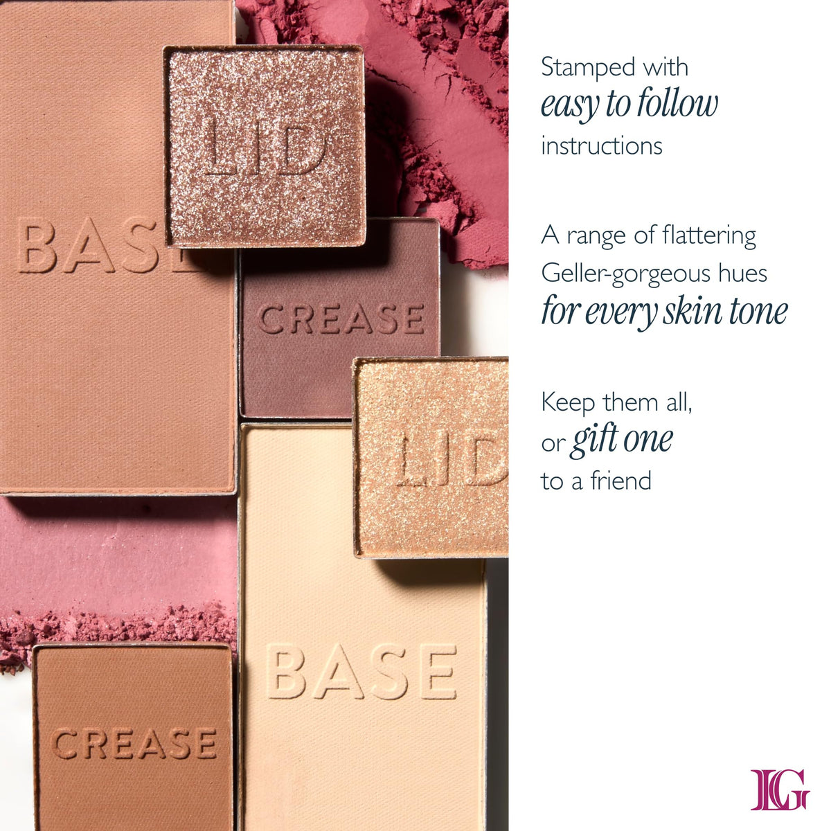 LAURA GELLER NEW YORK mini-palettes beside a wallet to show travel-friendly scale