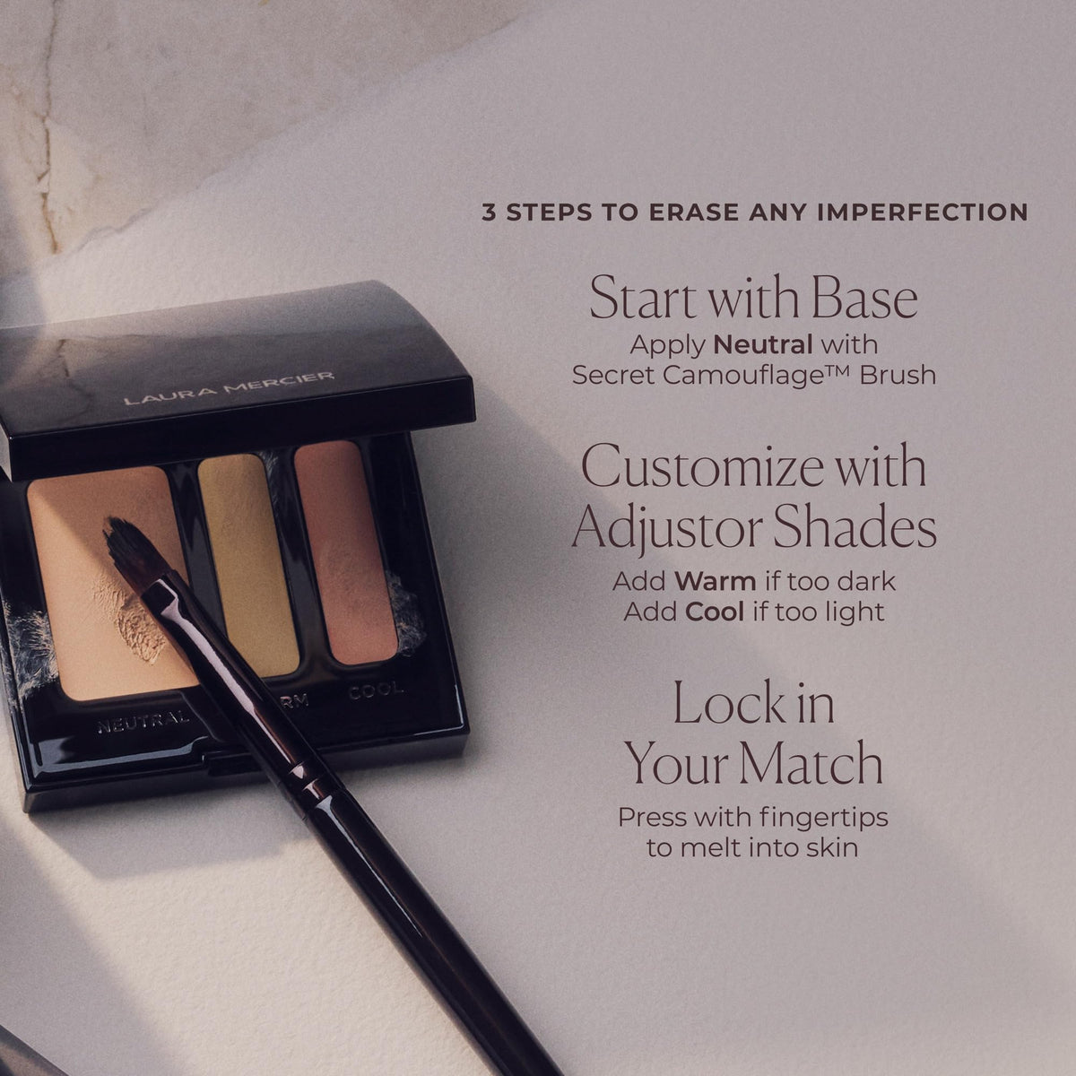 laura mercier application brush demo applying product precisely benefit: targeted correction