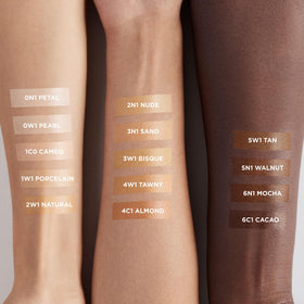 Laura Mercier application on fingertips demonstrating easy blendability and glow