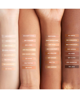 Laura Mercier foundation being applied with sponge for seamless blending