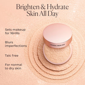 Laura Mercier before and after tone-up rose showing brighter fair to medium complexion