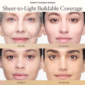 Laura Mercier before and after showing improved skin tone and subtle radiance benefit