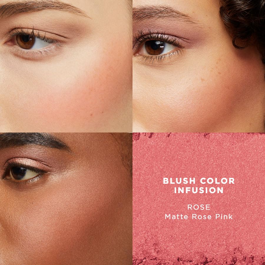 Laura Mercier brush sweeping blush to show buildable coverage benefit