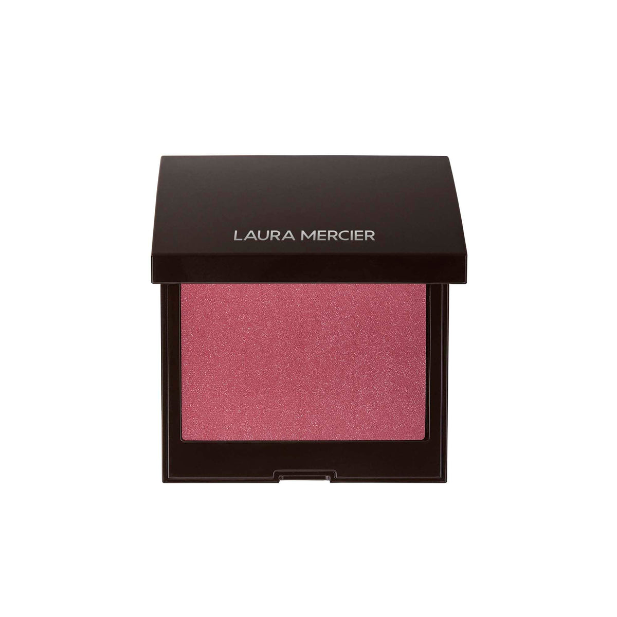 Laura Mercier front compact view showing Sangria shade and packaging benefit long wear