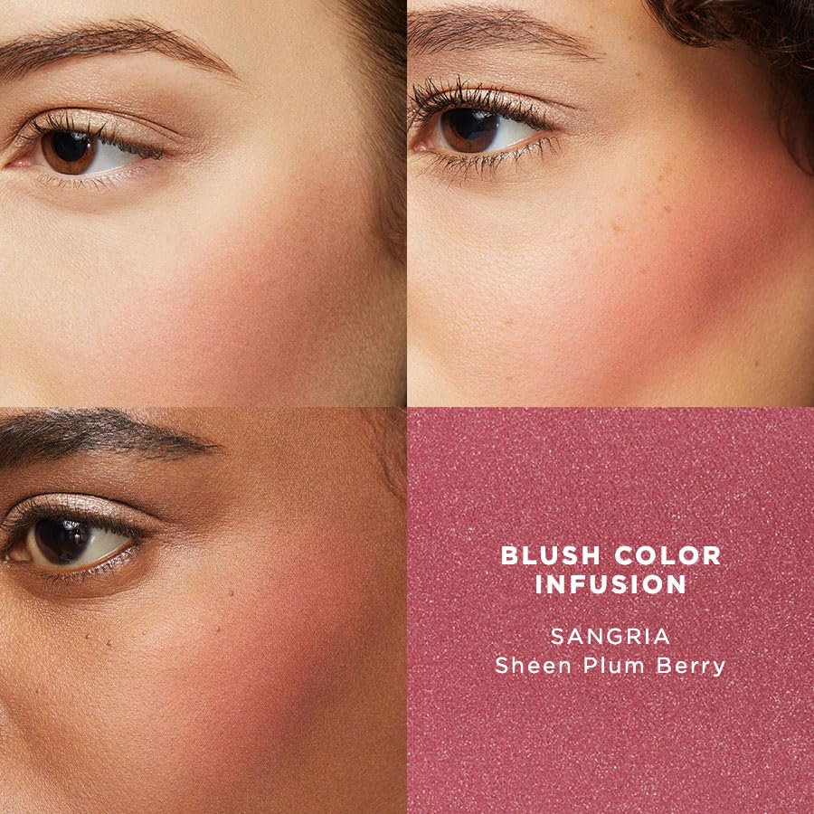 Laura Mercier swatch of Sangria on skin demonstrating buildable color payoff