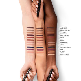 Laura Mercier swatch on arm showing blendable texture and buildable color payoff