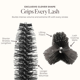 Laura Mercier before-and-after lashes showing lifted fuller effect
