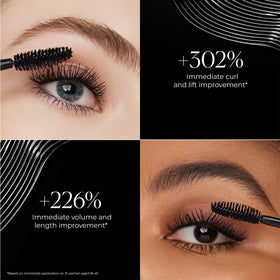 Laura Mercier applying mascara on model for lifted curl benefit