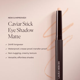 Laura Mercier blending the Dune stick on finger demonstrating easy blend and finish