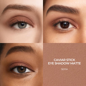 Laura Mercier caviar stick sepia cap and tip detail illustrating smooth glide benefit