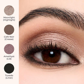 Laura Mercier texture swatch on arm showing rich, blendable color payoff