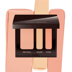 laura mercier compact top view showing sleek case and travel-ready design benefit: portable convenience