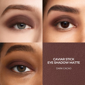 Laura Mercier swatch texture of Dark Cacao showing rich buildable payoff