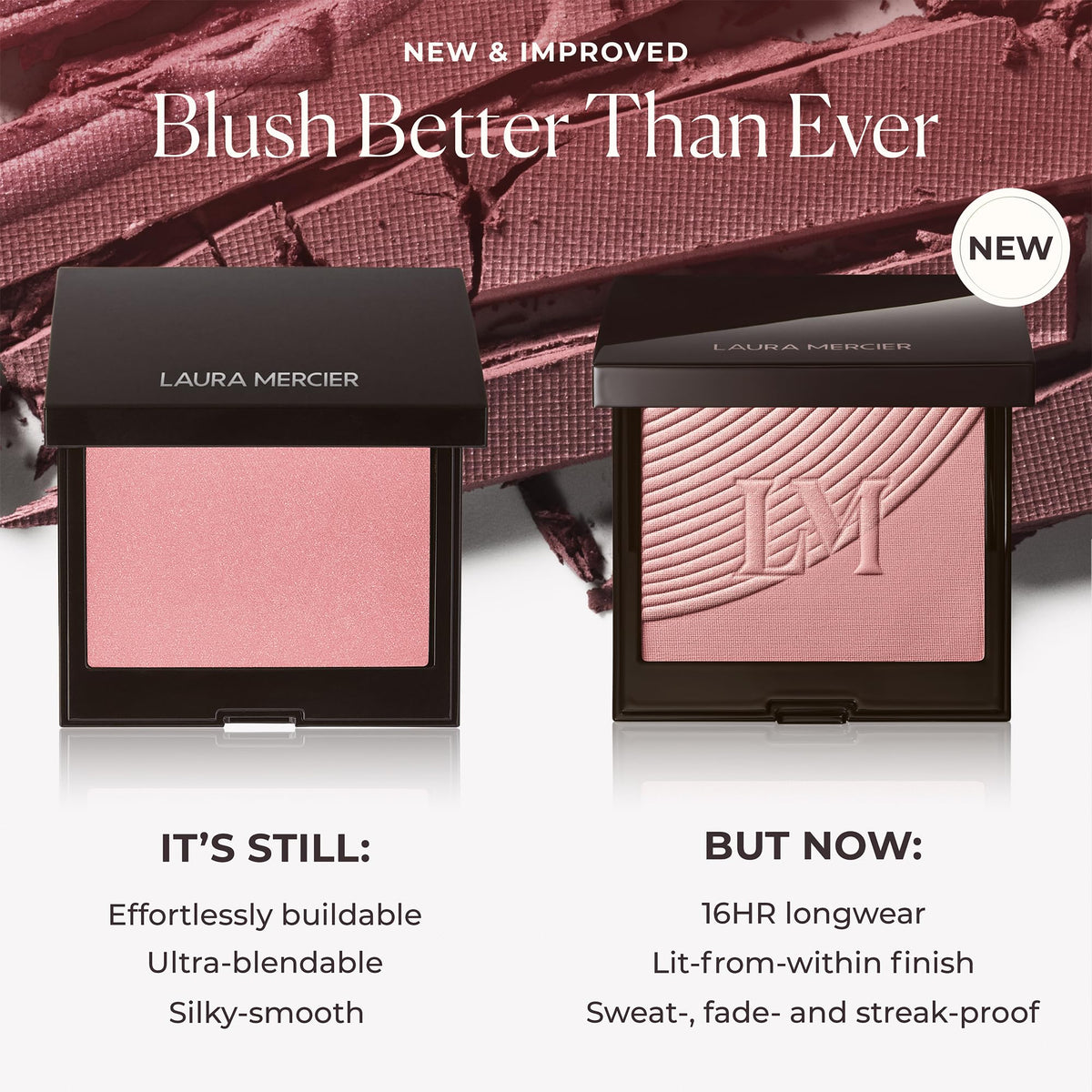 Laura Mercier lifestyle evening look showing luminous cheek finish for night