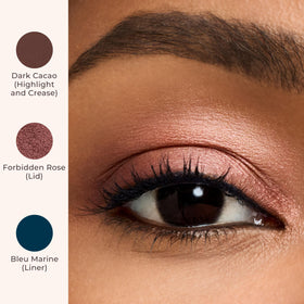 Laura Mercier texture swatch of Forbidden Rose showing shimmer and rich buildable color