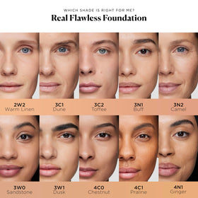 Laura Mercier foundation applied on model for natural skin-like finish