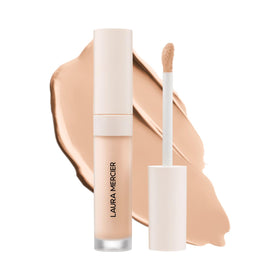 Laura Mercier front packaging showing the concealer tube and branding benefits