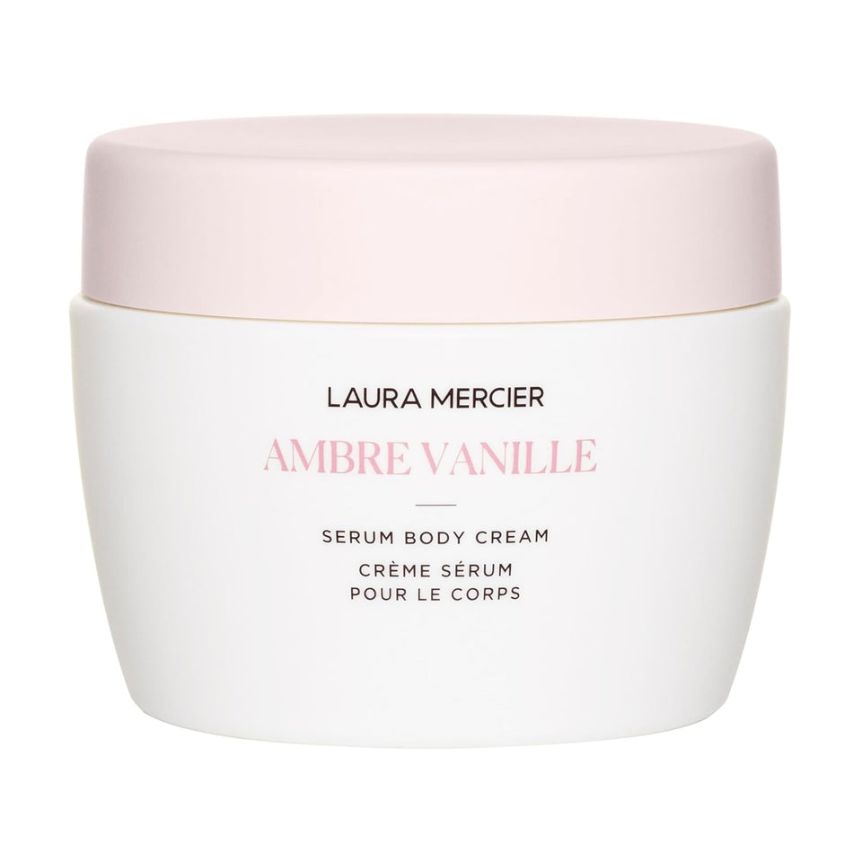 Laura Mercier front tub showing Ambre Vanille packaging and luxury finish