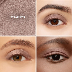 Laura Mercier stick being blended on eyelid with fingertip for seamless finish