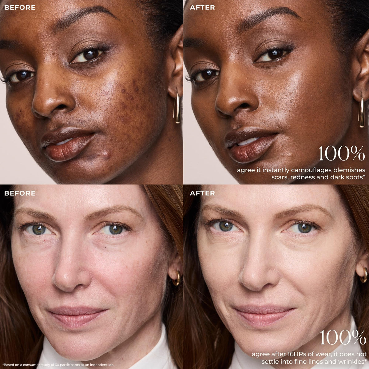 laura mercier ingredients label detail listing vitamins and botanical extract benefit: skin-supporting formula